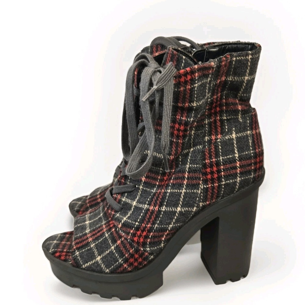New Jessica Simpson Lizzah Peep Toe Platform Booties Chunky Heel ~ Size‎ 9.5 - Picture 3 of 9